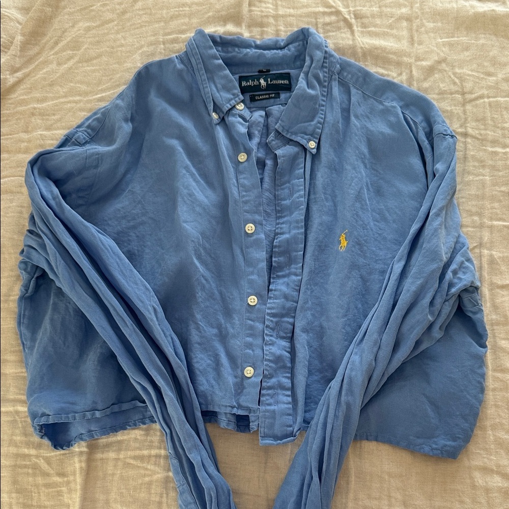 Ralph Lauren Blue Crop Shirt